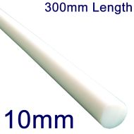 10mm Diameter PTFE Rod (Bar) - 300mm Length