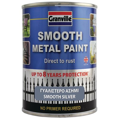 Granville Smooth Finish Metal Paint - Silver - 750ml Tim