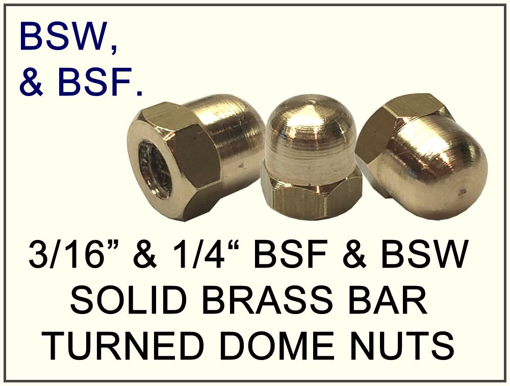 3/16" & 1/4" Brass Dome Nuts